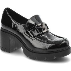 Czarne Półbuty Lemar Damskie Eleganckie Buty. Czarne półbuty damskie Lemar, na wiosnę, bez wzorów, ze skóry, bez obcasa, bez zapięcia. Za 369.00 zł.