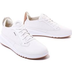GEOX D02HNA AERANTIS A C1000 white, półbuty sportowe damskie. Białe półbuty damskie Geox, bez wzorów, ze skóry, bez obcasa, bez zapięcia. Za 709.90 zł.