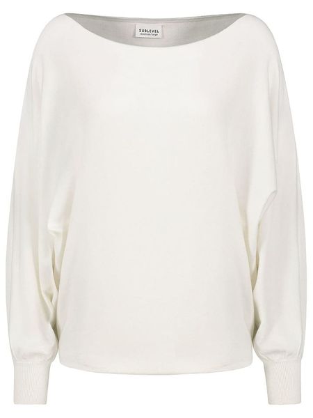 Sublevel Sweter w kolorze białym rozmiar: L/XL. Białe swetry klasyczne damskie Sublevel, l, ze splotem, bez kołnierzyka. Za 149.95 zł.
