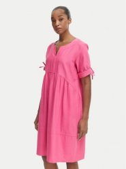 Iconique Sukienka letnia Jade IC26-077 Różowy ciemny Relaxed Fit. Czerwone sukienki damskie Iconique, bez wzorów, z bawełny, bez ramiączek. Za 529.99 zł.