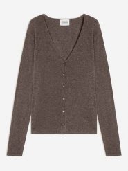 AUTHENTIC CASHMERE Kaszmirowy kardigan w kolorze jasnobrązowym rozmiar: M. Brązowe kardigany damskie AUTHENTIC CASHMERE, m, bez wzorów, z kaszmiru. Za 342.91 zł.