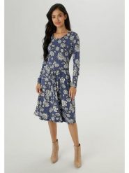 Aniston Sukienka w kolorze niebiesko-białym rozmiar: 42. Białe sukienki damskie Aniston, bez wzorów, z wiskozy, bez ramiączek. Za 83.81 zł.