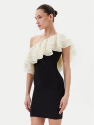 Eleh Sukienka koktajlowa ESS250260 Czarny Regular Fit. Czarne sukienki damskie Eleh, bez wzorów, z syntetyku, wizytowe, bez ramiączek. Za 349.99 zł.