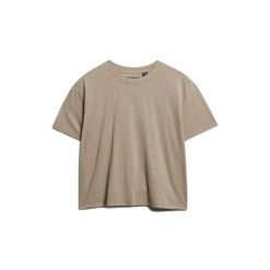 Koszulka damska Superdry Studios. Brązowe bluzki damskie Superdry, bez wzorów, bez kołnierzyka, bez ramiączek. W wyprzedaży za 113.70 zł.