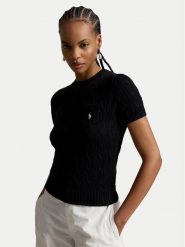 Polo Ralph Lauren Sweter 211971873506 Czarny Slim Fit. Czarne swetry klasyczne damskie Polo Ralph Lauren, xs, z bawełny, bez kołnierzyka. Za 819.99 zł.