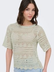 JDY Sweter w kolorze khaki rozmiar: S. Brązowe swetry klasyczne damskie JDY, s, bez kołnierzyka. Za 61.46 zł.
