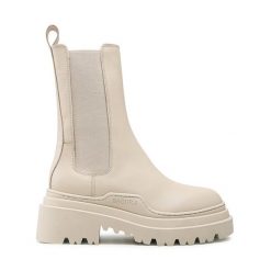 Sztyblety Badura. Brązowe botki damskie Badura, bez obcasa, na płaskiej podeszwie, bez zapięcia. Za 449.99 zł.