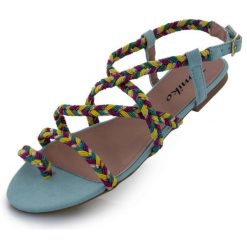 Sandały damskie Tamiko niebieskie. Czerwone sandały damskie 47 Brand, bez wzorów, z materiału, z otwartym noskiem, bez obcasa, bez zapięcia. Za 145.99 zł.