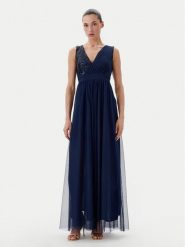 Rinascimento Sukienka wieczorowa CFC0123704003 Granatowy Regular Fit. Niebieskie sukienki damskie Rinascimento, bez wzorów, z syntetyku, wizytowe, bez ramiączek. Za 459.99 zł.