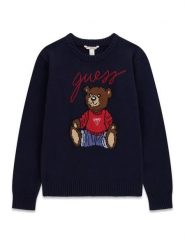 Guess Sweter H6BR01 Z1336 Granatowy Regular Fit. Niebieskie swetry chłopięce Guess, bez kołnierzyka. Za 234.99 zł.