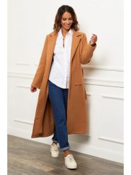 Le Comptoir du Manteau Płaszcz przejściowy w kolorze karmelowym rozmiar: 42. Brązowe płaszcze damskie Le Comptoir du Manteau, bez wzorów, z tkaniny, bez kaptura. Za 131.74 zł.