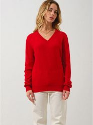 AUTHENTIC CASHMERE Kaszmirowy sweter "Gardorina" w kolorze czerwonym rozmiar: M. Czerwone swetry klasyczne damskie AUTHENTIC CASHMERE, m, z kaszmiru, bez kołnierzyka. Za 277.13 zł.