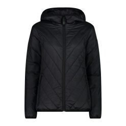 Damska kurtka z kapturem CMP. Czarne kurtki sportowe damskie CMP, na zimę, l, bez wzorów, z puchu, z kapturem. Za 491.20 zł.