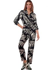 Heine Kombinezon w kolorze czarno-beżowym rozmiar: 48. Czarne kombinezony damskie Heine, bez wzorów, z tkaniny, bez kołnierzyka, bez ramiączek. Za 130.99 zł.