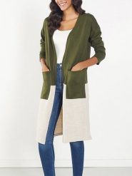 Milan Kiss Kardigan w kolorze oliwkowo-kremowym rozmiar: M. Brązowe kardigany damskie Milan Kiss, m, bez wzorów. Za 180.49 zł.