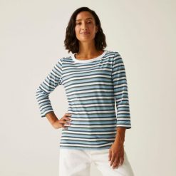 Koszulka do chodzenia z rękawem 3/4 damska Bayletta II. Białe koszulki damskie Regatta, bez wzorów, z polaru, bez kołnierzyka, bez ramiączek. W wyprzedaży za 95.20 zł.