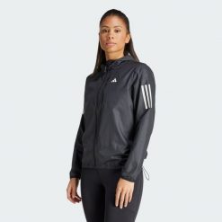 Kurtka Own The Run. Czarne kurtki damskie Adidas, m, bez wzorów, z materiału, bez kaptura. Za 349.00 zł.