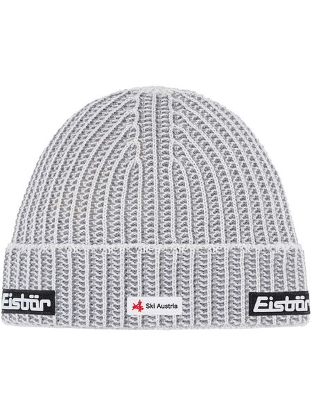 Eisbär Czapka "Sorrak" w kolorze szaro-białym rozmiar: onesize. Białe czapki damskie Eisbär, z aplikacjami, z wełny. Za 109.26 zł.