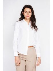 ASSUILI Lniana koszula w kolorze białym rozmiar: 38. Białe koszule damskie Assuili, bez wzorów, ze lnu, klasyczne, bez kołnierzyka, bez ramiączek. Za 173.99 zł.