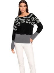 Heine Sweter w kolorze czarnym rozmiar: 42. Czarne swetry klasyczne damskie Heine, bez kołnierzyka. Za 43.99 zł.