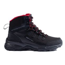 Wygodne buty trekkingowe damskie z wysoką cholewką DK czarne. Czarne obuwie trekkingowe damskie z materiału, przed kolano, bez zapięcia. Za 227.37 zł.
