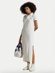 Polo Ralph Lauren Sukienka codzienna 211968291001 Biały Regular Fit. Białe sukienki damskie Polo Ralph Lauren, bez wzorów, z bawełny, bez ramiączek. Za 669.99 zł.