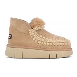 MOU Eskimo Bounce Sneaker Śniegowce damskie. Brązowe obuwie sportowe damskie Mou, na zimę, z materiału, bez zapięcia. Za 439.99 zł.
