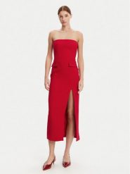 BARDOT Sukienka koktajlowa 59728DB Czerwony Slim Fit. Czerwone sukienki damskie Bardot, bez wzorów, z syntetyku, wizytowe, bez ramiączek. Za 329.99 zł.
