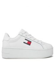 Tommy Jeans Sneakersy Tjw Flatform Ess EN0EN02518 Biały. Białe obuwie sportowe damskie Tommy Jeans, z jeansu, bez zapięcia. Za 239.99 zł.