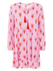 Zwillingsherz Sukienka "Lobsters & Stripes" w kolorze jasnoróżowym rozmiar: S/M. Różowe sukienki damskie Zwillingsherz, bez wzorów, z wiskozy, bez ramiączek. Za 165.99 zł.