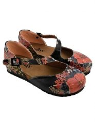 Goby Skórzane baleriny w kolorze czarno-czerwonym rozmiar: 36. Czarne balerinki damskie Goby, bez wzorów, z okrągłym noskiem. Za 195.99 zł.