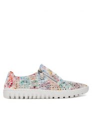 Rieker Półbuty M2306-90 Biały. Białe obuwie sportowe damskie Rieker, bez wzorów, ze skóry, bez obcasa, na płaskiej podeszwie, bez zapięcia. Za 209.99 zł.