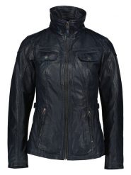 7eleven Skórzana kurtka "Muri" w kolorze granatowym rozmiar: 38. Niebieskie kurtki damskie 7eleven, bez wzorów, z materiału, bez kaptura. Za 434.99 zł.