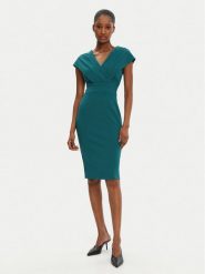 Rinascimento Sukienka koktajlowa CFC0122760003 Zielony Regular Fit. Zielone sukienki damskie Rinascimento, bez wzorów, z syntetyku, wizytowe, bez ramiączek. Za 309.99 zł.