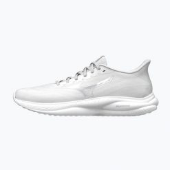 Buty do biegania Mizuno Revolt 4 white/galaxy. Szare obuwie sportowe damskie Mizuno, bez zapięcia, do biegania. Za 349.99 zł.