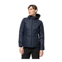 Kurtka Ocieplana Damska Bergland INS. Niebieskie kurtki damskie Jack Wolfskin, l, bez wzorów, z materiału, z kapturem. Za 613.99 zł.