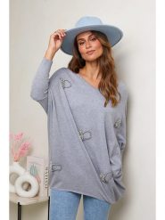 Soft Cashmere Sweter w kolorze szarym rozmiar: 38/40. Szare swetry klasyczne damskie Soft Cashmere, bez kołnierzyka. Za 182.45 zł.