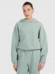 BLUZA DAMSKA DRESOWA 4F Z DZIANINY O SPLOCIE WAFLOWYM TSWSF1847 KOLOR ZIELONY. Zielone bluzy damskie 4F, l, bez wzorów, z dresówki, bez kaptura. Za 122.62 zł.