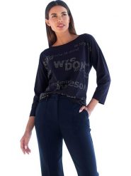 Heine Koszulka w kolorze granatowym rozmiar: 42. Niebieskie koszulki damskie Heine, bez wzorów, bez kołnierzyka, bez ramiączek. Za 69.91 zł.