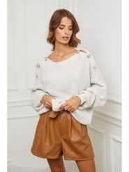 So Cachemire Sweter "Cornella" w kolorze kremowym rozmiar: S. Brązowe swetry klasyczne damskie So Cachemire, s, z kaszmiru, bez kołnierzyka. Za 211.95 zł.