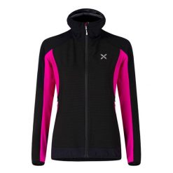 Bluza softshellowa damska Montura Premium Wind Hoody Jacket z kapturem. Czarne bluzy damskie MONTURA, bez wzorów, z kapturem. Za 429.99 zł.