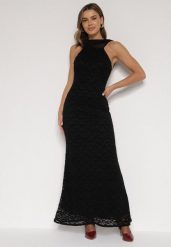 Czarna Asymetryczna Sukienka z Falbaną Nawedina. Czarne sukienki damskie Born2be, bez wzorów, z poliesteru, wizytowe, bez ramiączek. Za 179.99 zł.