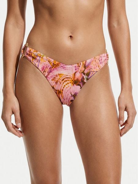 Guess Dół od bikini E6GO23 MC04R Różowy. Czerwone bikini Guess, z aplikacjami, z syntetyku. Za 264.99 zł.