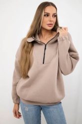 Bluza z kapturem ciemno beżowa. Brązowe bluzy damskie KESI, l, bez wzorów, z bawełny, z kapturem. Za 218.51 zł.
