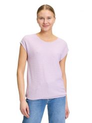 BETTY & CO Koszulka w kolorze fioletowym rozmiar: M. Fioletowe bluzki damskie Betty & Co, m, bez wzorów, bez kołnierzyka, bez ramiączek. Za 62.95 zł.