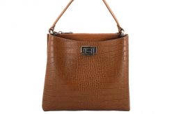 Listonoszka skórzana BARBERINI'S j. brązowa croco 795/1-12. Brązowe shopper bag Barberinis, bez wzorów, ze skóry, do ręki, bez dodatków. Za 339.99 zł.