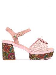 Laura Vita Sandały Noao 01 Różowy. Czerwone sandały damskie LAURA VITA, bez wzorów, ze skóry, bez obcasa, na słupku, bez zapięcia. Za 399.99 zł.