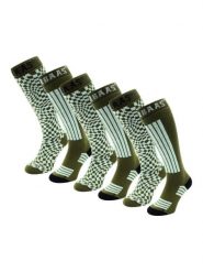 Skarpety narciarskie - unisex - 6 par - oliwkowo-zielone. Zielone skarpetki damskie POEDERBAAS, bez wzorów, z elastanu. Za 242.82 zł.