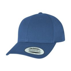 Klasyczna Czapka Snapback Z Zakrzywionym Daszkiem. Niebieskie czapki z daszkiem damskie FLEXFIT, bez wzorów. Za 67.99 zł.