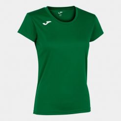 Koszulka do biegania damska Joma Record II z krótkim rękawem. Zielone bluzki damskie Joma, xl, bez wzorów, sportowe, bez kołnierzyka, bez ramiączek. Za 83.00 zł.